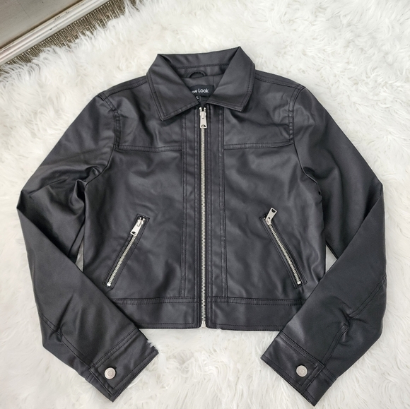 New Look Black Faux Leather Jacket. Size small. New without tags. - Picture 1 of 7